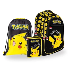 St. Right Pokemon iskolatáska szett kihajtható tolltartóval - Black (723701-2-szett)