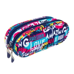 St.Right - Slogan kétrekeszes ovális tolltartó