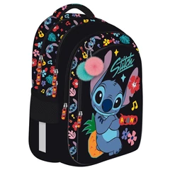 Stitch ergonomikus iskolatáska, hátizsák - 3 rekeszes - Black Aloha (679865)
