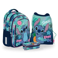 Stitch iskolatáska szett ovális tolltartóval - Stay Cool (683091-2-szett)