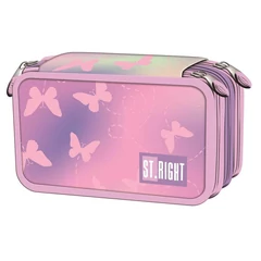 St.Right - Pillangós felszerelt 3 emeletes tolltartó - Pink Butterflies (680045)