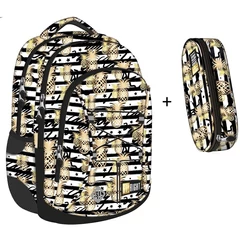 St.Right - Tropical Party 4 rekeszes hátizsák, iskolatáska tolltartóval