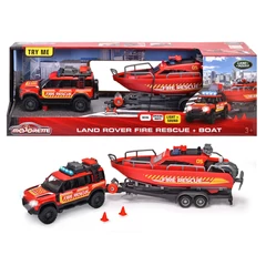 Majorette Land Rover Fire Rescue hajóval (213716001)