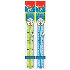 Maped Flex - Törhetetlen műanyag vonalzó leszorítóval - 30 cm - kétféle (IMA244130)