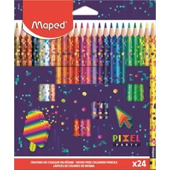 Maped Színes ceruza készlet, háromszögletű Pixel Party 24 db-os (IMA862206)