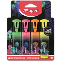 Maped Szövegkiemelő készlet, 1-5 mm Deepsea Paradise Fluo Peps 4 db-os (IMA740710)