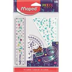 Maped Vonalzókészlet, műanyag, törhetetlen, 3 db-os Pixel Party Twistn Flex (IMA981835)