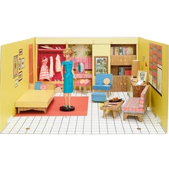 75. évfordulós Retro Barbie álomház babával és kiegészítőkkel (GNC38)