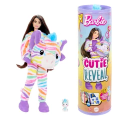 Barbie Cutie Reveal baba plüss jelmezben meglepetésekkel - Zebra (HRK39)