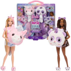 Mattel Barbie Cutie Reveal Pizsama Party babák plüss jelmezben meglepetésekkel (HRY15)