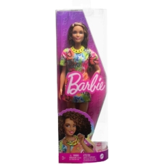 Barbie Fashionistas Barátnő baba - Graffiti mintás ruhában (HPF77)