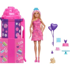 Barbie Party Reveal Meglepetés Szett Csúszdával (JKF66)