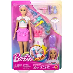 Barbie Tündöklő Szivárványhaj baba (JJP07)