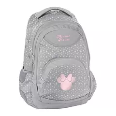 BeUniq hátizsák, iskolatáska - 3 rekeszes - Disney - Minnie Mouse - szürke-rózsaszín (DM24TT-2708)