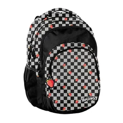 BeUniq hátizsák, iskolatáska - 3 rekeszes - Strawberry Check (BU26TR-2706)
