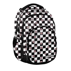 BeUniq iskolatáska, hátizsák - 3 rekeszes - Pepita , virágos (BU25KW-2706)