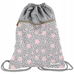 BeUniq zsinóros hátizsák, tornazsák - Pink Dots (PPDO21-713)