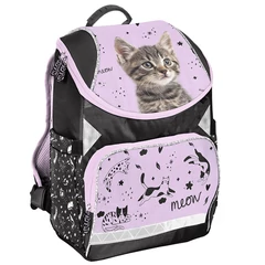 Cicás ergonomikus iskolatáska - fekete, lila (PP25CE-575)