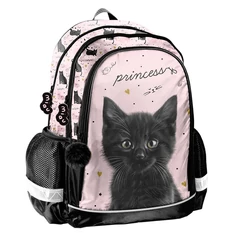 Cicás ergonomikus iskolatáska, hátizsák - 3 rekeszes - Black Cat (PP26BC-081)