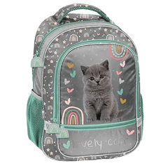 Cicás iskolatáska, hátizsák - 2 rekeszes - Lovely Cat (PP26CS-260)