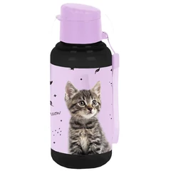 Cicás műanyag kulacs - fekete, lila (PP25CE-3030)
