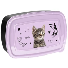 Cicás műanyag uzsonnás doboz - fekete, lila (PP25CE-3022)