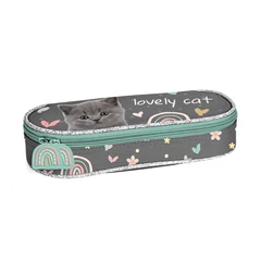 Cicás ovális tolltartó - Lovely Cat (PP26CS-013)
