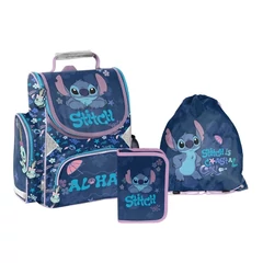 Disney - Stitch ergonomikus iskolatáska szett felszerelt kihajtható tolltartóval - Coastal Cool (DS26XX-525-1-szett)