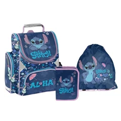 Disney - Stitch ergonomikus iskolatáska szett kihajtható tolltartóval - Coastal Cool (DS26XX-525-2-szett)