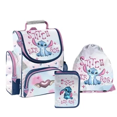 Disney - Stitch ergonomikus iskolatáska szett kihajtható tolltartóval - Exp. 626 (DS26ZZ-525-2-szett)