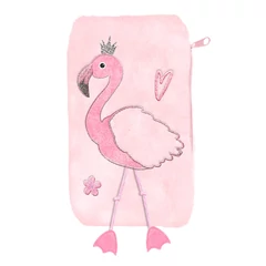Flamingós szőrmés ovális tolltartó - Flamingo (PP26FL-046)