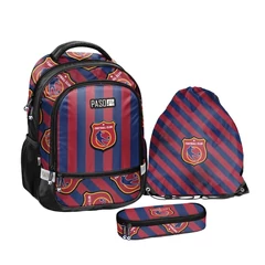Focis iskolatáska szett ovális tolltartóval - Football Club Stripes (PP26FT-260-1-szett)