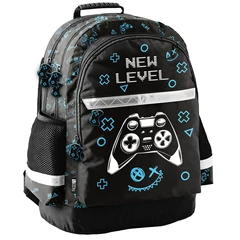 Game ergonomikus iskolatáska, hátizsák - 2 rekeszes - New Level (PP25GS-116)