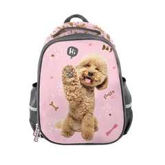 Kutyás ergonomikus iskolatáska - 2 rekeszes - Hi (PP24PU-565)