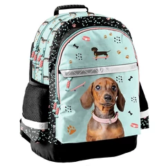 Kutyás ergonomikus iskolatáska, hátizsák - 2 rekeszes - Tacskó (PP25JA-116)