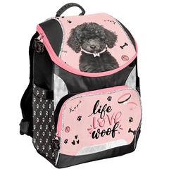 Kutyás ergonomikus iskolatáska - Life love woof (PP25DB-575)