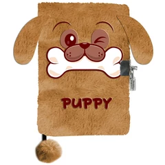 Kutyás szőrmés kulcsos napló A5/96 lap (PP24DG-3676)