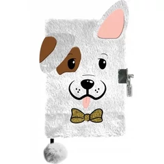 Kutyás szőrmés kulcsos napló A5/96 lap (PP24PS-3676)