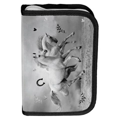 Lovas kihajtható tolltartó - fekete-fehér (PP24KE-P001BW)