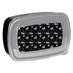 Unikornis műanyag uzsonnás doboz - Black (PP23OL-3022)