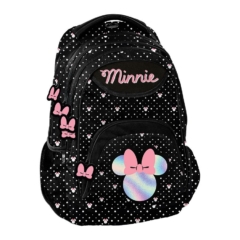 Paso - Minnie Mouse hátizsák, iskolatáska - 2 rekeszes - Holo Black (DM23VV-278)