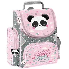 Pandás ergonomikus iskolatáska - With love (PP25PB-525)
