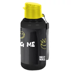 Smiley műanyag kulacs - black, yellow (SM25UN-3030)