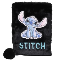 Stitch szőrmés kulcsos napló A5/96 lap - Black (DS25GG-3676)