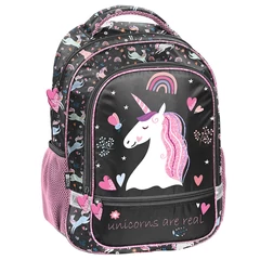 Unikornis ergonomikus iskolatáska, hátizsák - 2 rekeszes - Black, Pink (PP25JO-260)