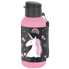 Unikornis műanyag kulacs - Black, Pink (PP25JO-3030)