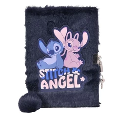Stitch szőrmés kulcsos napló A5/96 lap - Sitch Angel (DS25CC-3676)
