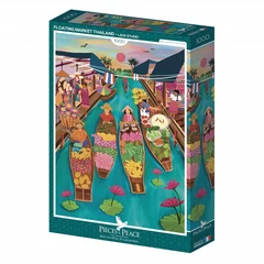Pieces &amp; Peace 1000 db-os puzzle - Floating Market Thailand (0136)