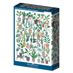 Pieces &amp; Peace 500 db-os puzzle - Cats and Plants (0091)