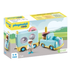 Playmobil 1.2.3 - Fánkos autó rakodó és formaválogató funkcióval játékszett (71325)